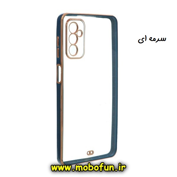 قاب گوشی Galaxy M52 5G سامسونگ طرح الکتروپلیتینگ ژله ای شفاف اورجینال محافظ لنز دار سرمه ای کد E42-171919