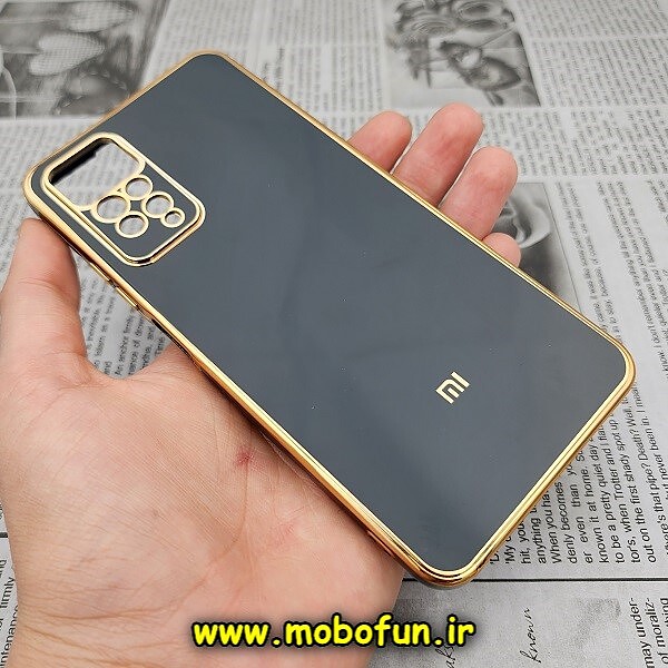 قاب گوشی Redmi Note 11 Pro 4G Global - Redmi Note 11 Pro 5G Global شیائومی طرح ژله ای مای کیس گلد لاین دور طلایی محافظ لنز دار مشکی کد 380