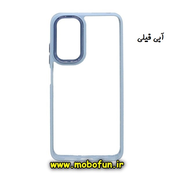 قاب گوشی Xiaomi Mi 11T - Mi 11T Pro شیائومی اورجینال متال کیس Metal طرح پشت طلق شفاف دور سیلیکونی آبی فیلی کد 362