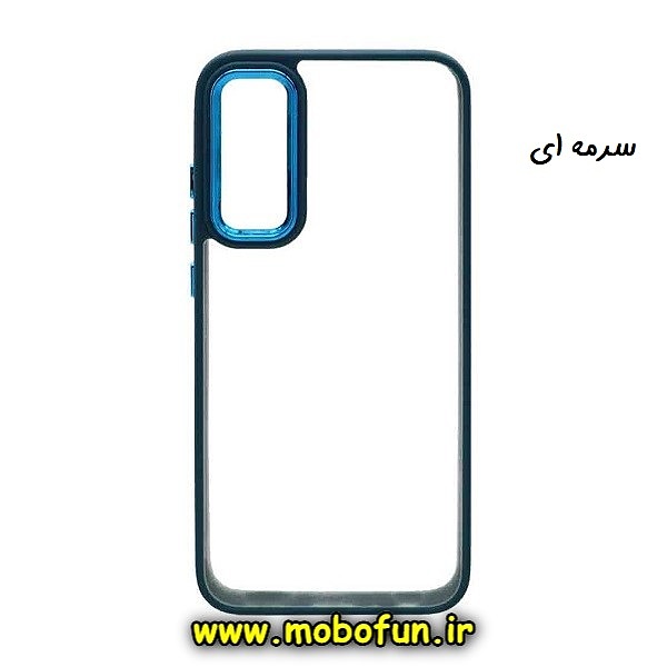 قاب گوشی Xiaomi Redmi Note 8 - Redmi Note 8 2021 شیائومی اورجینال متال کیس Metal طرح پشت طلق شفاف دور سیلیکونی سرمه ای کد 697