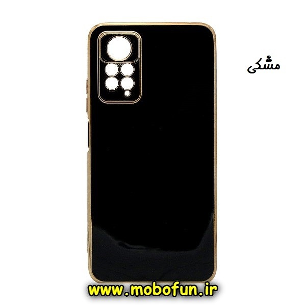 قاب گوشی Redmi Note 11 Pro 4G Global - Redmi Note 11 Pro 5G Global شیائومی طرح ژله ای مای کیس گلد لاین دور طلایی محافظ لنز دار مشکی کد 388