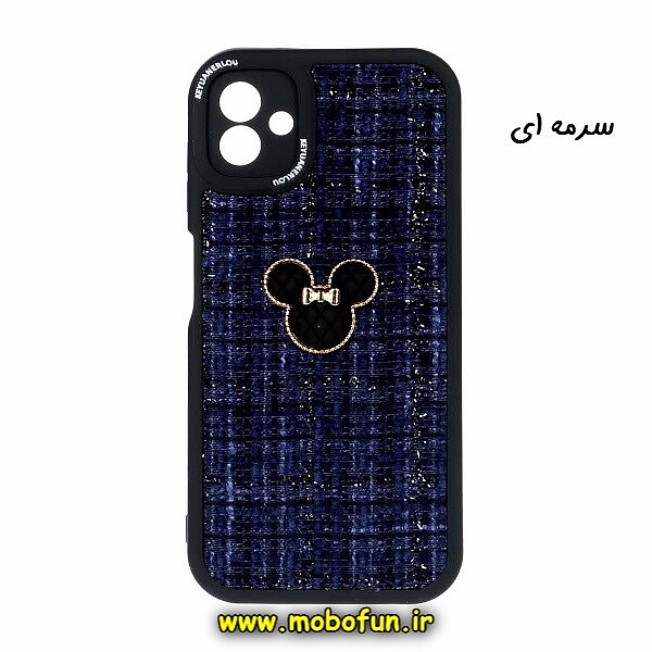 قاب گوشی Galaxy A04 - Galaxy M13 5G سامسونگ طرح ژله ای پارچه ای عروسکی مینی موس Minnie Mouse سرمه ای کد 40