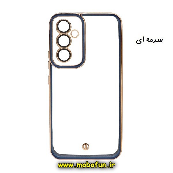 قاب گوشی Galaxy A54 5G سامسونگ طرح الکتروپلیتینگ ژله ای شفاف اورجینال محافظ لنز دار شیشه ای سرمه ای کد 12
