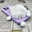 قاب گوشی iPhone 13 Pro آیفون طرح سیلیکونی ژله ای سه بعدی برجسته عروسکی محافظ لنز دار پام پام پشمالو عینکی یاسی کد 329