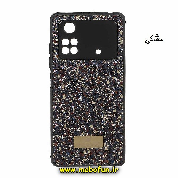 قاب گوشی Poco M4 Pro 4G شیائومی شاین سواروسکی محافظ لنزدار مشکی کد 245
