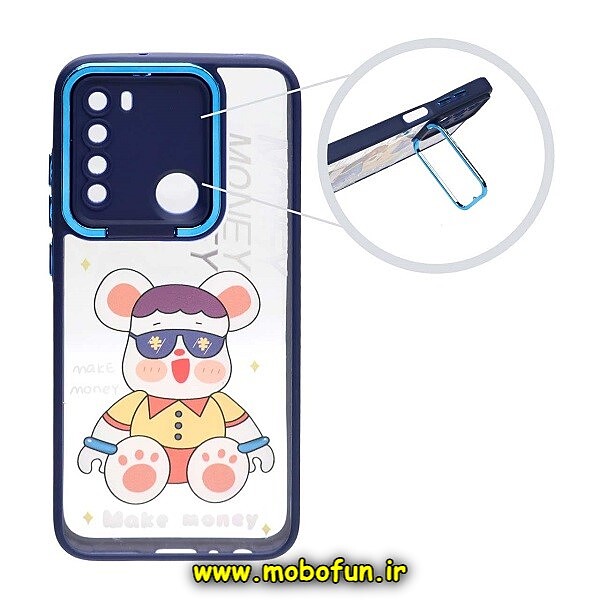 قاب گوشی Xiaomi Redmi Note 8 - Redmi Note 8 2021 شیائومی متال کیس Metal طرح دار فانتزی تدی TEDi پشت طلق شفاف شیشه ای محافظ لنزدار استنددار سرمه ای کد 703