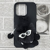 قاب گوشی iPhone 14 Pro آیفون طرح سیلیکونی ژله ای سه بعدی برجسته عروسکی پام پام پشمالو عینکی مشکی کد 106