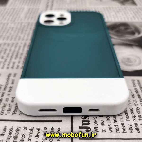 قاب گوشی iPhone 12 Pro Max آیفون طرح سیلیکونی دو رنگ اورجینال Q-SERIES سبز سفید کد 532