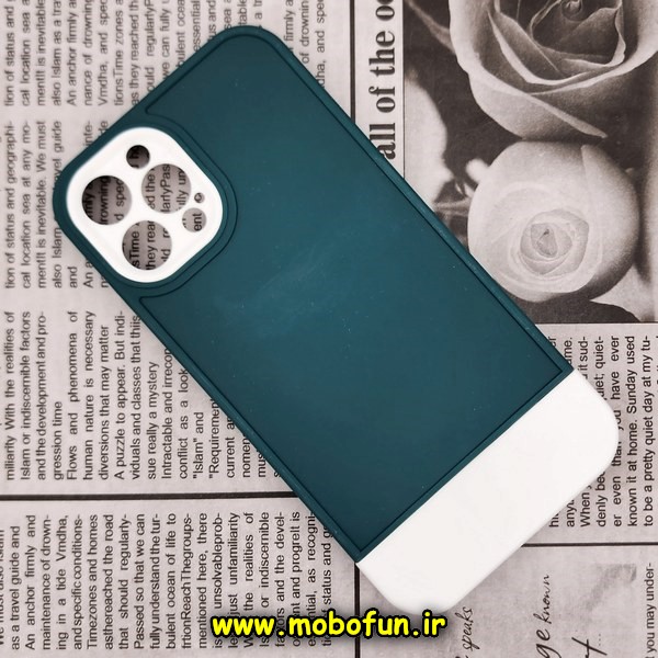 قاب گوشی iPhone 12 Pro Max آیفون طرح سیلیکونی دو رنگ اورجینال Q-SERIES سبز سفید کد 532
