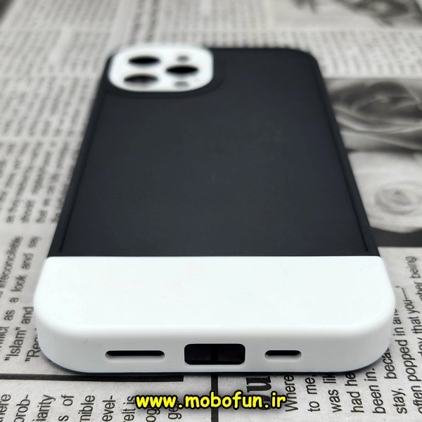 قاب گوشی iPhone 12 Pro Max آیفون طرح سیلیکونی دو رنگ اورجینال Q-SERIES مشکی سفید کد 534