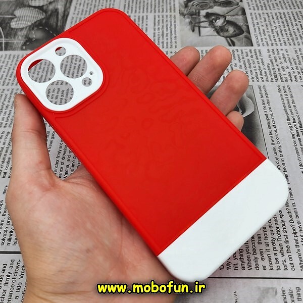 قاب گوشی iPhone 13 Pro Max آیفون طرح سیلیکونی دو رنگ اورجینال Q-SERIES قرمز سفید کد 422