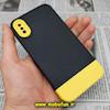 قاب گوشی iPhone X - iPhone XS آیفون طرح سیلیکونی دو رنگ اورجینال Q-SERIES مشکی زرد کد 415