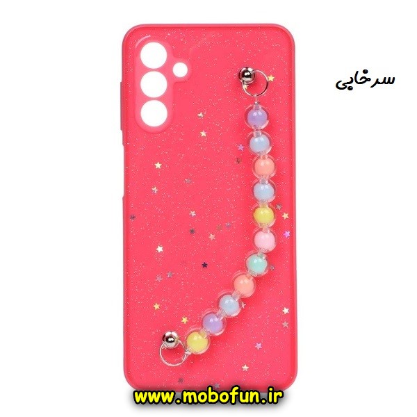 قاب گوشی Galaxy A14 4G - Galaxy A14 5G سامسونگ طرح رزینی ماربل مرواریدی دستبندی رنگی محافظ لنزدار سرخابی کد 19
