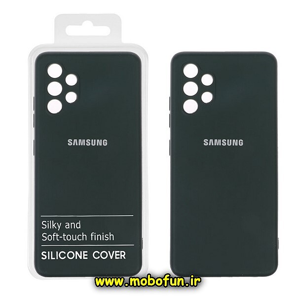 قاب گوشی Galaxy A32 4G سامسونگ سیلیکونی های کپی زیربسته محافظ لنز دار سبز تیره کد 702