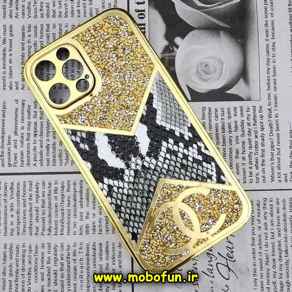 قاب گوشی iPhone 12 Pro Max آیفون مدل لاکچری سلطنتی پوست ماری نگین دار آینه ای چنل CHANEL اورجینال برند کرتیو CREAVIVE کد E42-172086