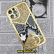 قاب گوشی iPhone 13 Pro آیفون مدل لاکچری سلطنتی پوست ماری نگین دار آینه ای گوچی GUCCI اورجینال برند کرتیو CREAVIVE کد 330