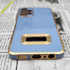 قاب گوشی Galaxy A13 4G سامسونگ طرح ژله ای مای کیس مگ سیف Magsafe گلد لاین دور طلایی محافظ لنز دار شیشه ای آبی فیلی کد 513