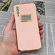 قاب گوشی Galaxy A30S - Galaxy A50S - Galaxy A50 سامسونگ طرح ژله ای مای کیس مگ سیف Magsafe گلد لاین دور طلایی محافظ لنز دار شیشه ای گلبهی کد 865