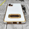 قاب گوشی Galaxy A51 سامسونگ طرح ژله ای مای کیس مگ سیف Magsafe گلد لاین دور طلایی محافظ لنز دار شیشه ای سفید کد 728