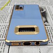 قاب گوشی Galaxy A51 سامسونگ طرح ژله ای مای کیس مگ سیف Magsafe گلد لاین دور طلایی محافظ لنز دار شیشه ای آبی فیلی کد 729
