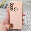 قاب گوشی Redmi Note 8 - Redmi Note 8 2021 شیائومی طرح ژله ای مای کیس مگ سیف Magsafe گلد لاین دور طلایی محافظ لنز دار شیشه ای گلبهی کد 717