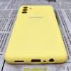 قاب گوشی Galaxy A04S سامسونگ سیلیکونی اورجینال سورا SORA پاک کنی درجه یک زیربسته زرد محافظ لنز دار کد 86