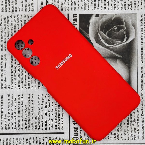 قاب گوشی Galaxy A04S سامسونگ سیلیکونی اورجینال سورا SORA پاک کنی درجه یک زیربسته قرمز محافظ لنز دار کد 87