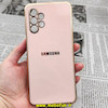 قاب گوشی Galaxy A32 4G سامسونگ طرح ژله ای مای کیس گلد لاین دور طلایی محافظ لنز دار گلبهی کد 709