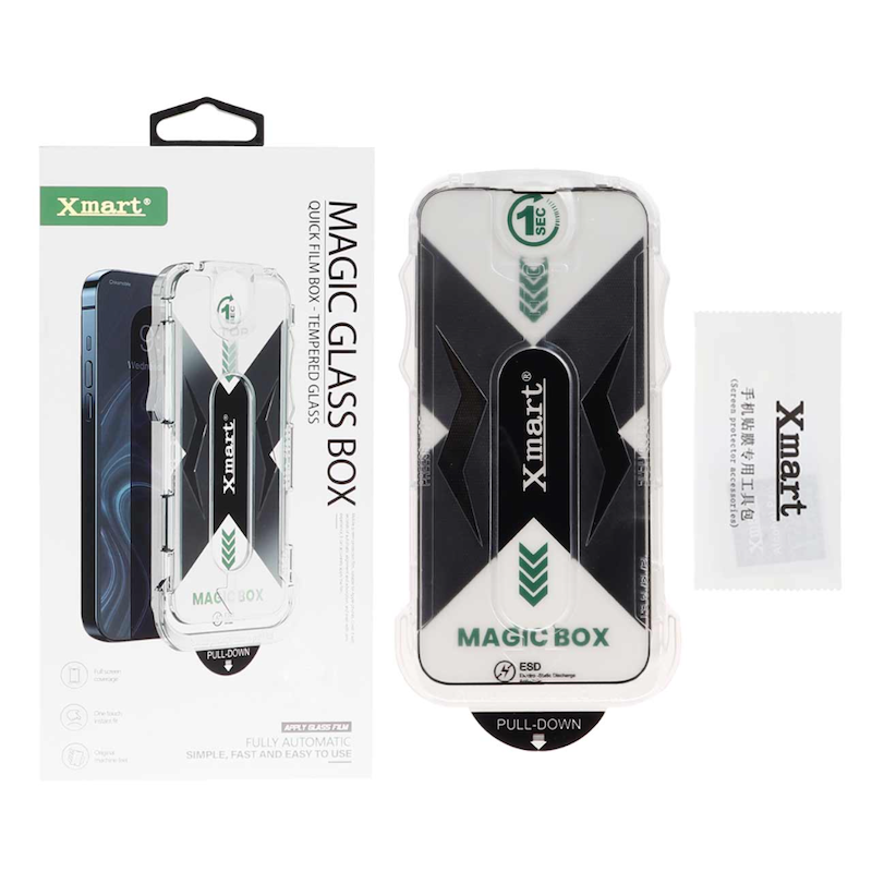 گلس نصب آسان XMART - Magic Glass Box مدل Iphone 13/13pro/14 (پک دار)