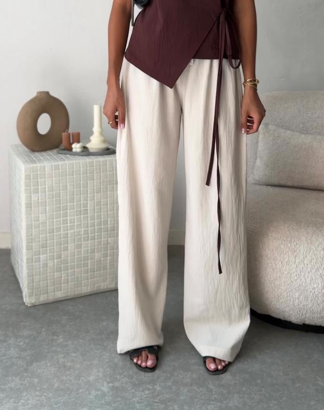 شلوار لینن off white 