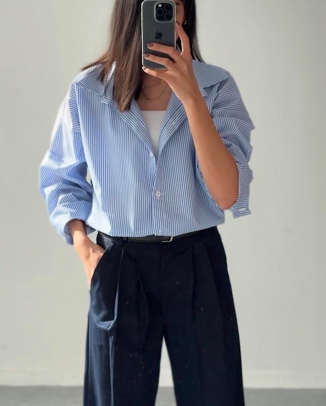 شومیز پوپلین راه راه