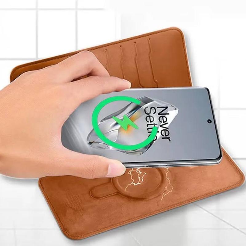 کیف پول چرمی و پاوربانک مگ سیف ۱۰ هزار Zhuse 