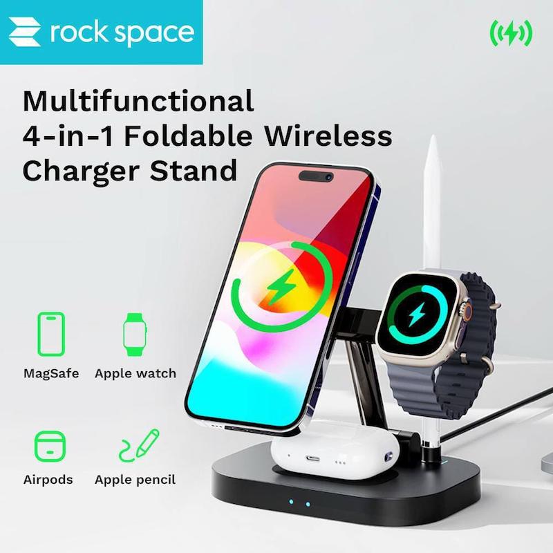شارژر وایرلس ۴ کاره Rock مدل W52