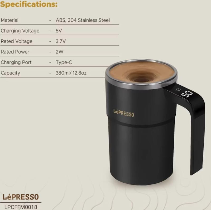 ماگ همزن دار مغناطیسی Le presso