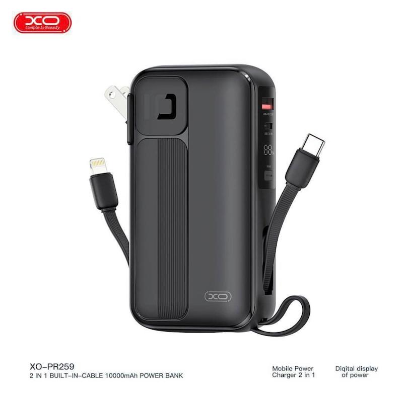 پاوربانک و آداپتور شارژ 10000 میلی آمپر XO مدل PR259