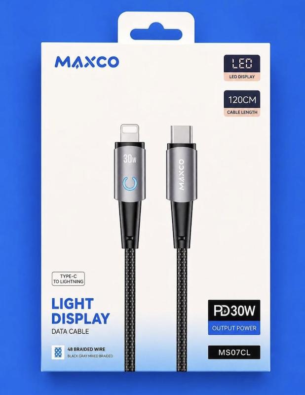 کابل تایپ سی به لایتنینگ 30W برند Maxco