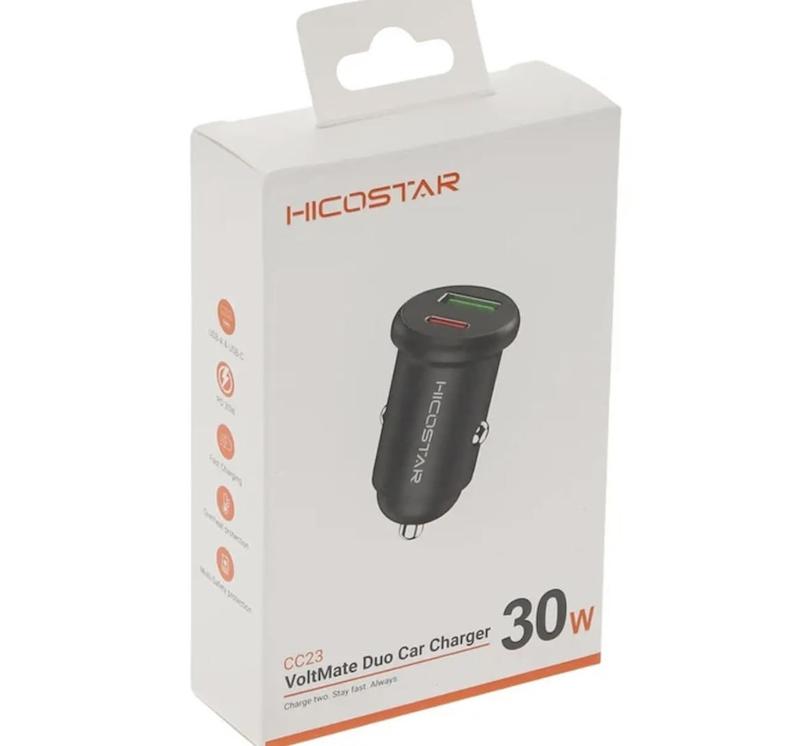 شارژر فندکی ماشین هایکو استار HICOSTAR مدل HS-CC23 توان 30 وات