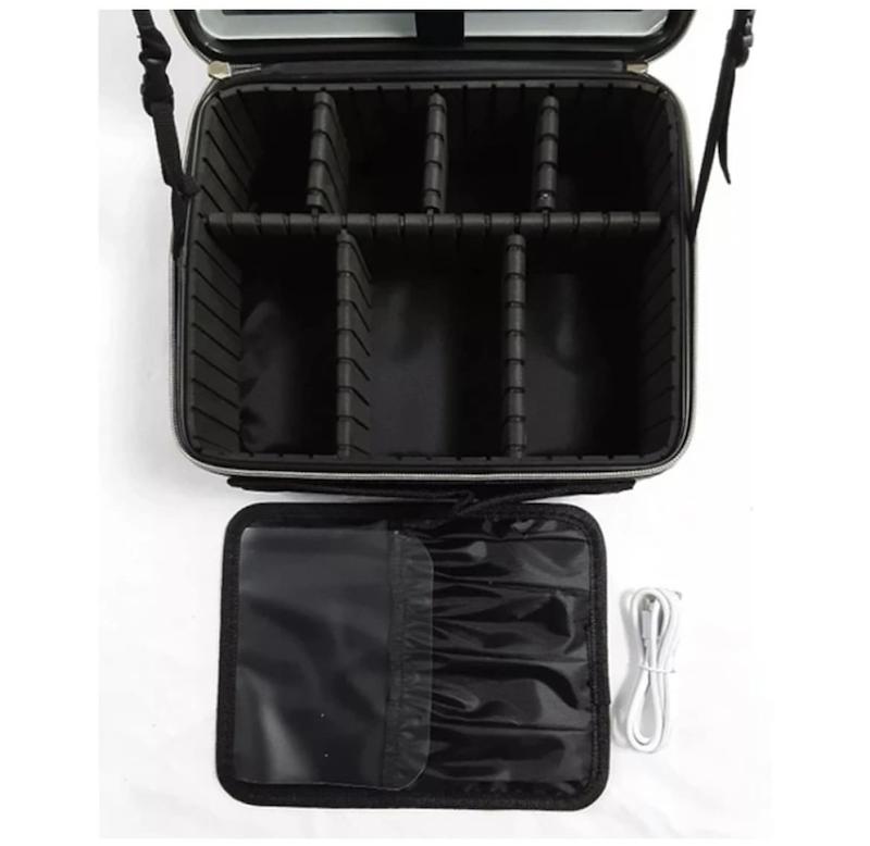 کیف لوازم آرایشی قابل حمل رینگ لایت دار گرین لاین Green Lion Makeup Organizer GNMAKEORGBK