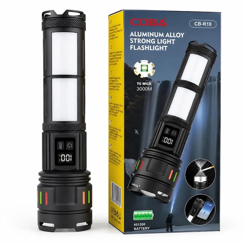 چراغ قوه دستی حرفه ای با قابلیت پاور بانک مدل COBA - CB -R18 