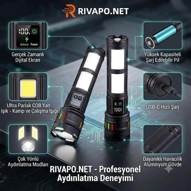 چراغ قوه دستی حرفه ای با قابلیت پاور بانک مدل COBA - CB -R18 