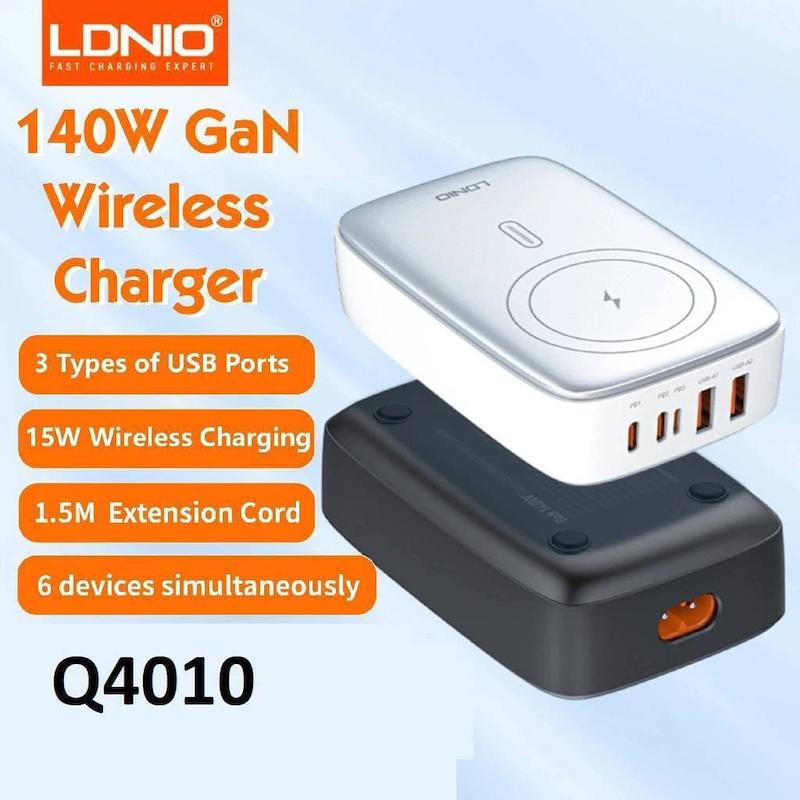 هاب شارژ 5پورت و شارژ وایرلسLDlNO 6in1  مدل Q4010 