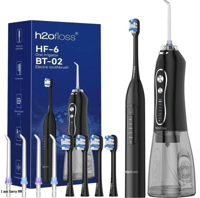 واتر جت و مسواک برقی H2ofloss مدل HF-6 BT-02 پک کامل