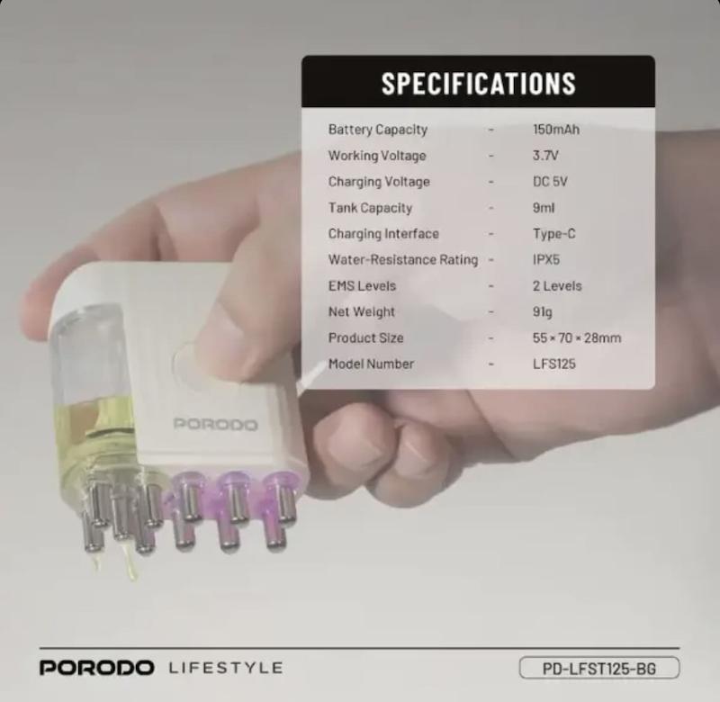 ماساژور و اسکراب کف سر پرودو مدل Porodo PDLFST125BG