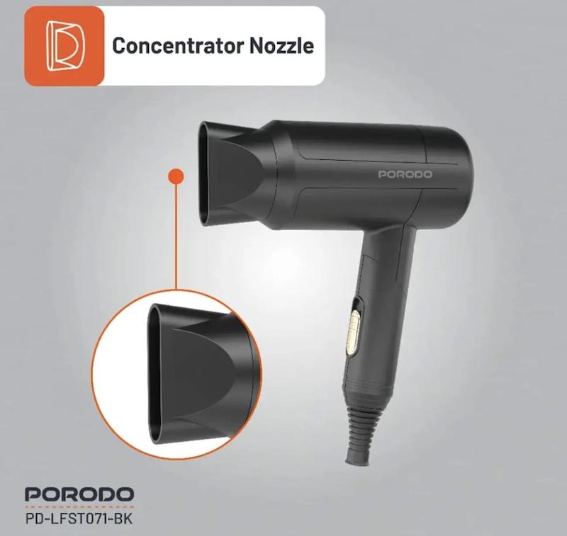 سشوار تاشو پورودو Porodo مدل PD-LFST071-BK توان 1200 وات