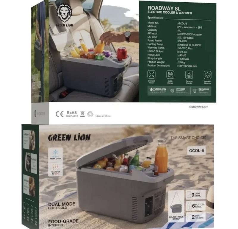یخچال و گرم‌کن قابل حمل خودرو گرین لاین مدل Roadway 8L ظرفیت 8 لیتر