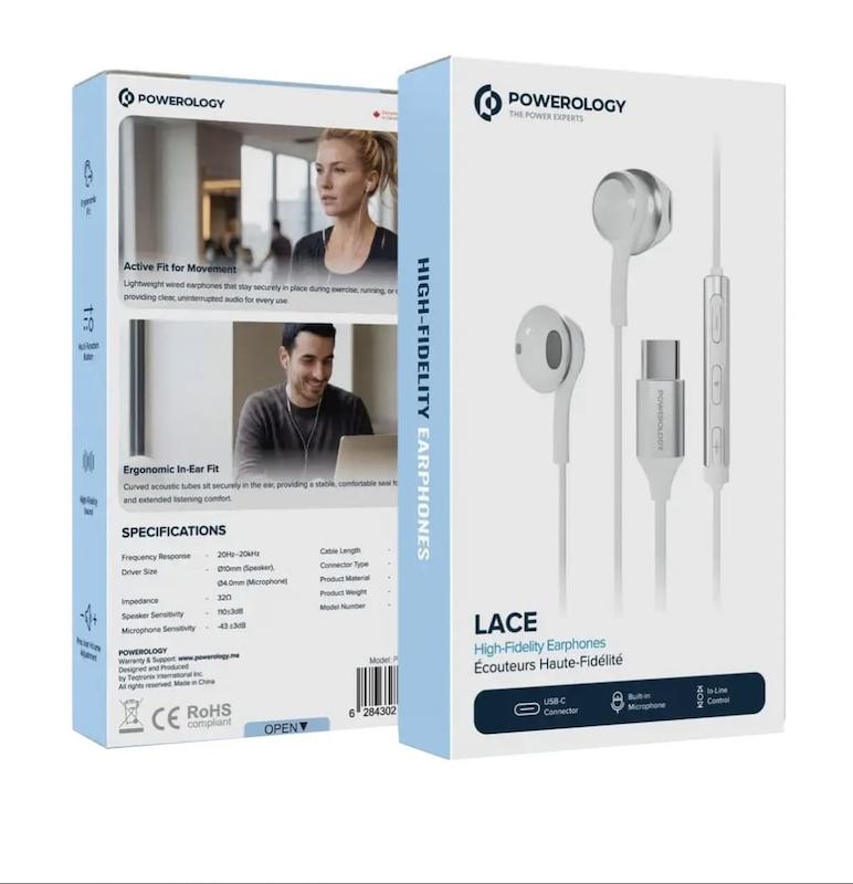 هندزفری سیمی پاورولوژی مدل Powerology Lace High-Fidelity Earphones