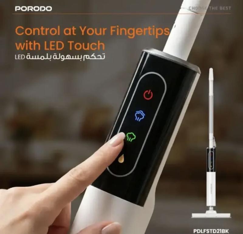تی بخار با کنترل لمسی پرودو مدل Porodo Lifestyle RapidSteam Touch Control Steam Mop