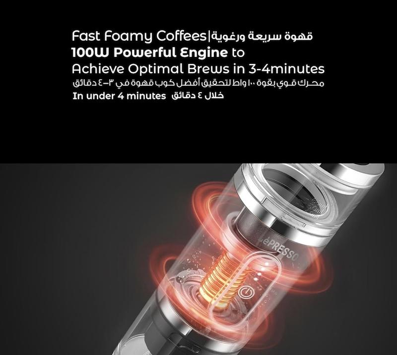 قهوه ساز پرتابل 4 در 1 همراه با فوم‌ساز شیر لپرسو مدل LePresso 4 in 1 Portable Coffee Maker with Milk Frother