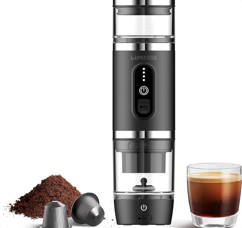 قهوه ساز پرتابل 4 در 1 همراه با فوم‌ساز شیر لپرسو مدل LePresso 4 in 1 Portable Coffee Maker with Milk Frother