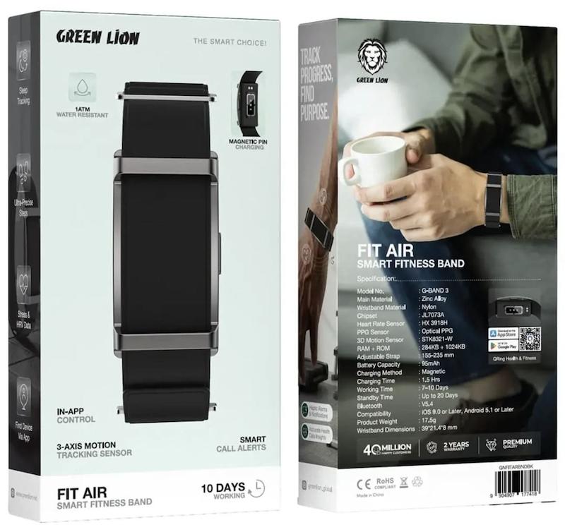 مچ‌بند هوشمند گرین لاین مدل Fit Air Smart Fitness Band با بند نایلونی